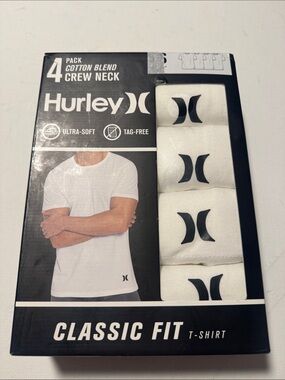 Hurley Tshirt Mens Small 4 Pack White